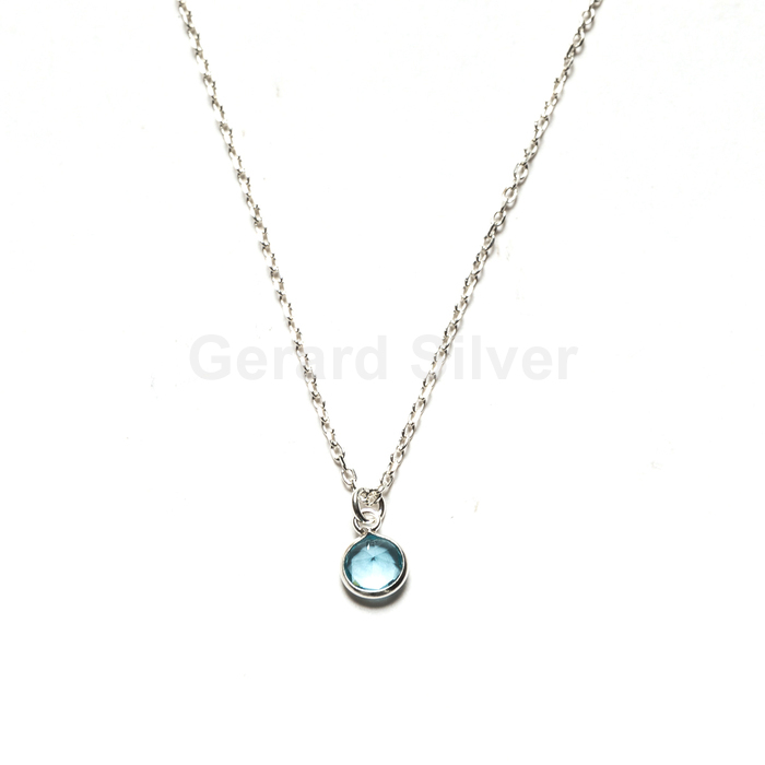 Collar de Plata y Circonita ( Agua Marina ) 