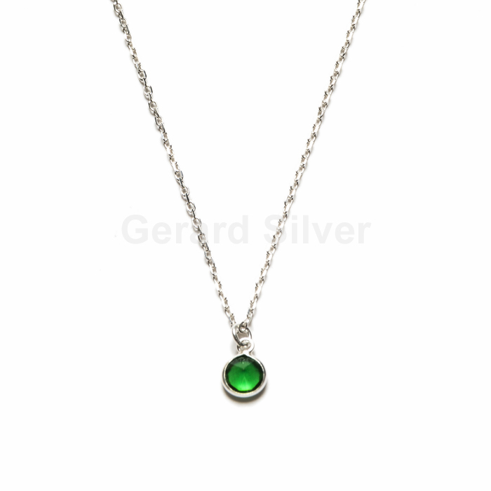 Collar de Plata y Circonita (Esmeralda) 