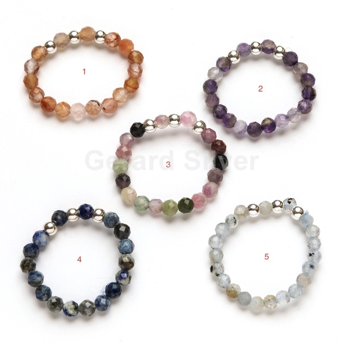 Anillos de Plata y Minerales ( Elástico ) 