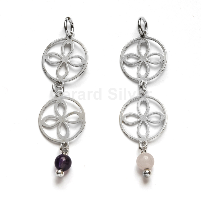 Colgante Plata Doble Protección Sigilo y Mineral 