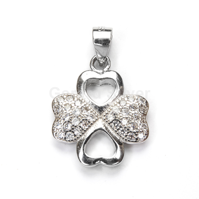 Colgante de Plata y Circonita Trébol 