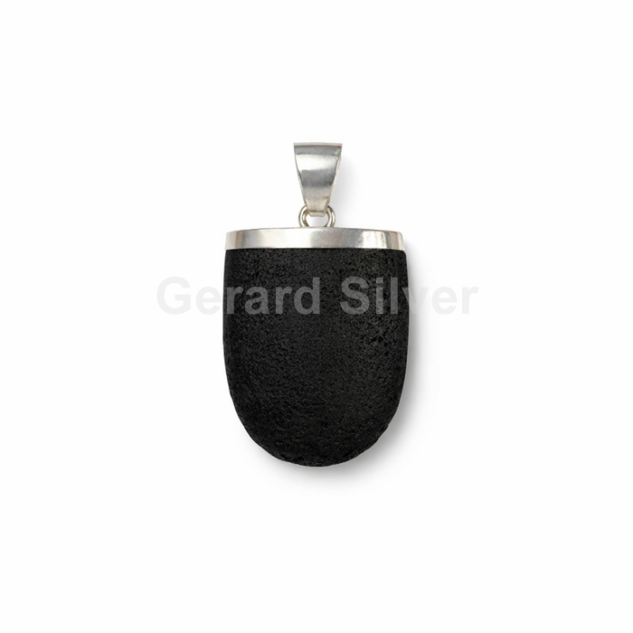 Colgante de Plata y Lava Volcánica 