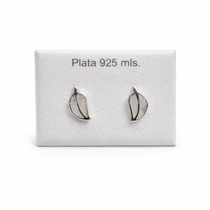 Pendiente de Plata y Nácar Hoja 
