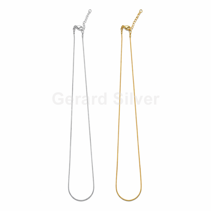 Cadena de Latón Cola de Topo con  Baño de Plata Brillante o Baño de Oro 18 k 