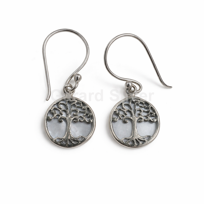 Pendientes Plata y Nácar Árbol de la Vida 