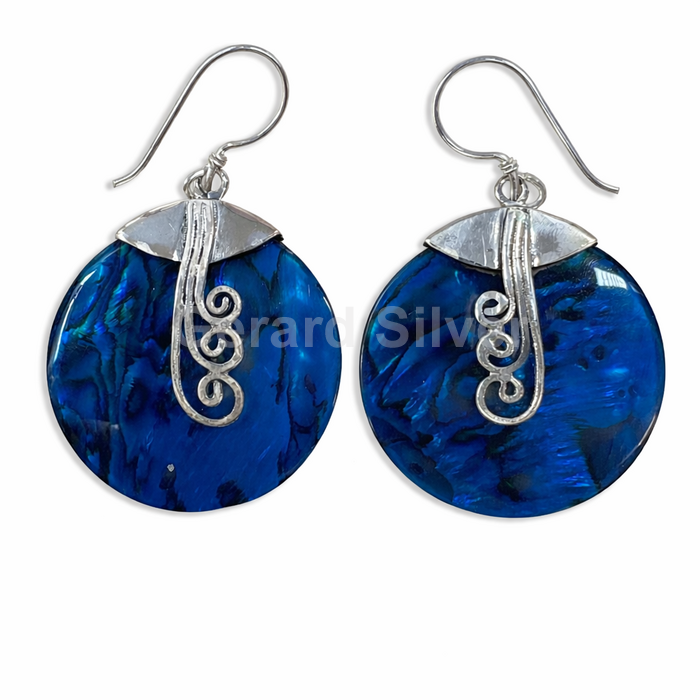 Pendiente de Plata y Abalón Azul 