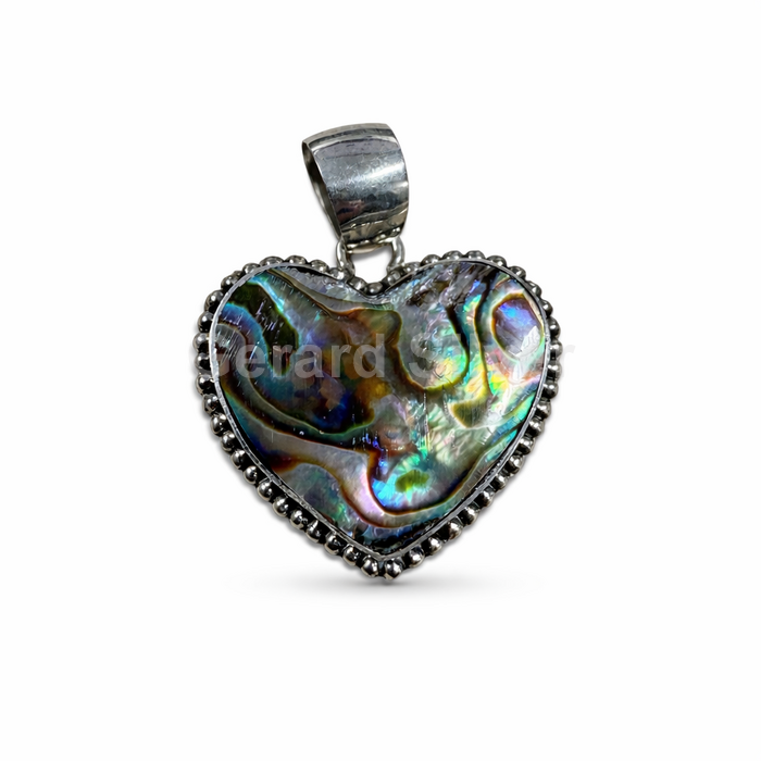 Colgante de Plata y Abalón Corazón 
