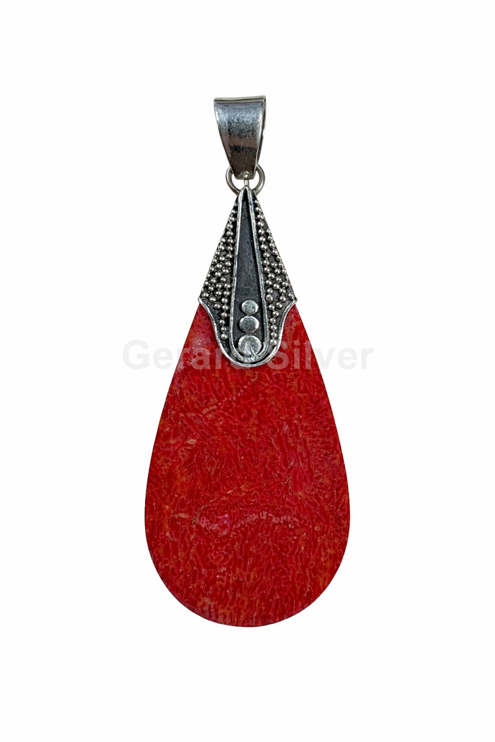 Colgante de Plata y Coral Esponja 
