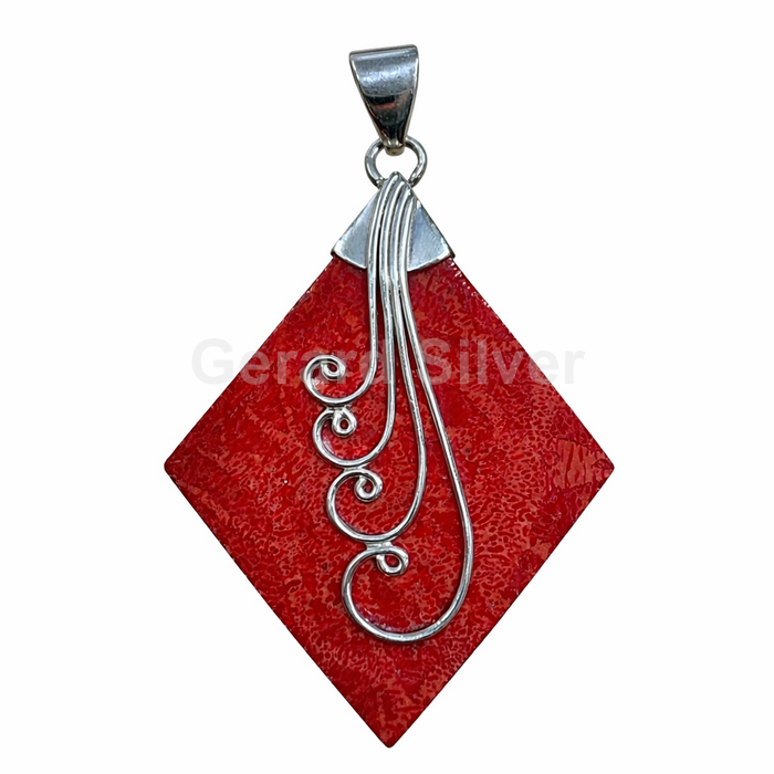 Colgante de Plata y Coral Esponja 