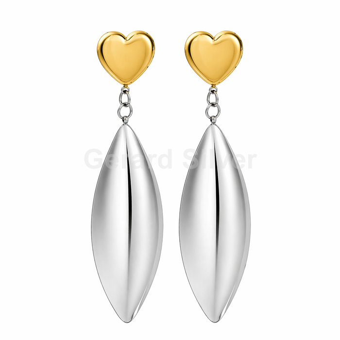 Pendiente de Acero 304 Combinado con Baño de Oro 18 K 