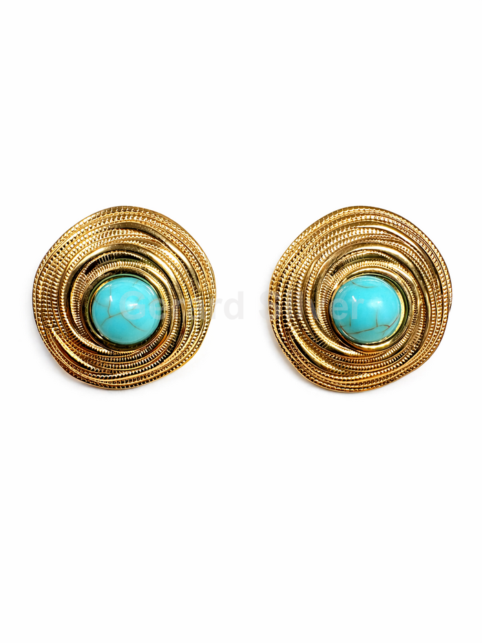 Pingente em aço inoxidável 304 com turquesa sintética. 