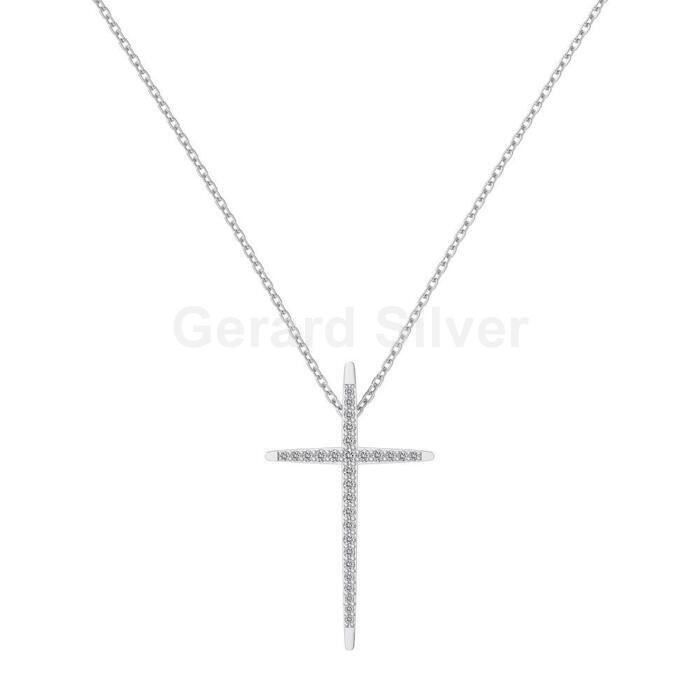 Collar de Plata y Circonita Cruz 