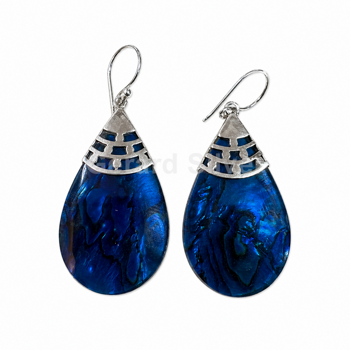 Pendiente de Plata y Abalón Azul 