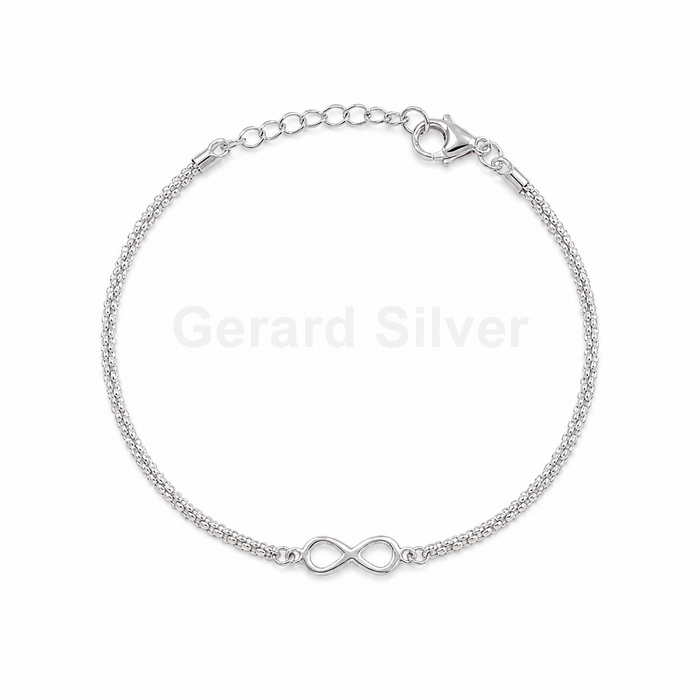 Pulsera de Plata con Cadena Coreana Infinito 