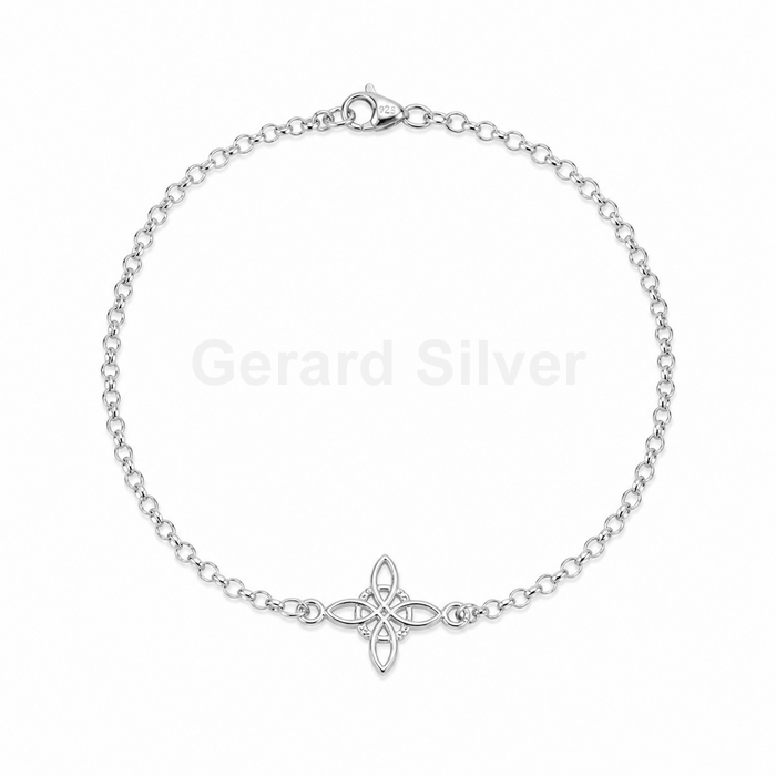 Pulsera de Plata y Nudo de Bruja 
