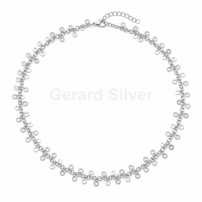 Collar de Plata y Círculos 