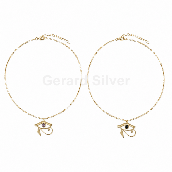 Collar de Plata y Baño de Oro Ojo de Horus 
