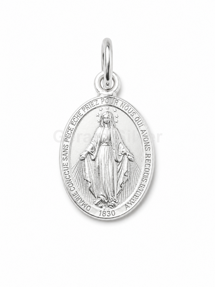 Mini Colgante de Plata Virgen de la Milagrosa 