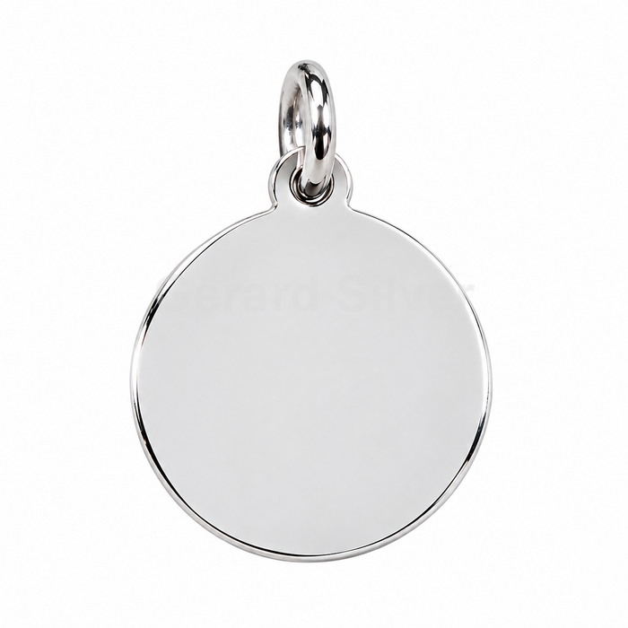 Colgante de Plata Placa Redonda de 18MM