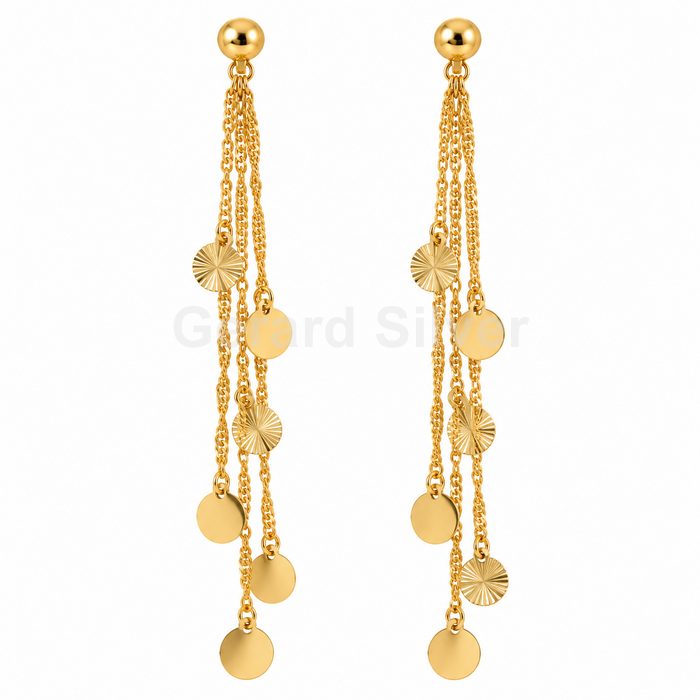 Pendiente de Acero 304 y Baño de Oro de 18k 
