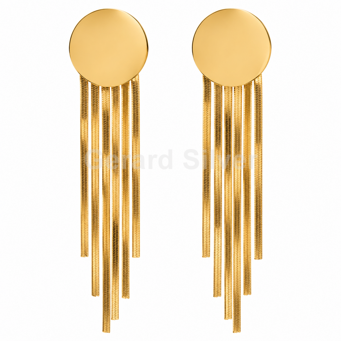 Pendiente Largo de Acero 304 y Baño de Oro 18k 